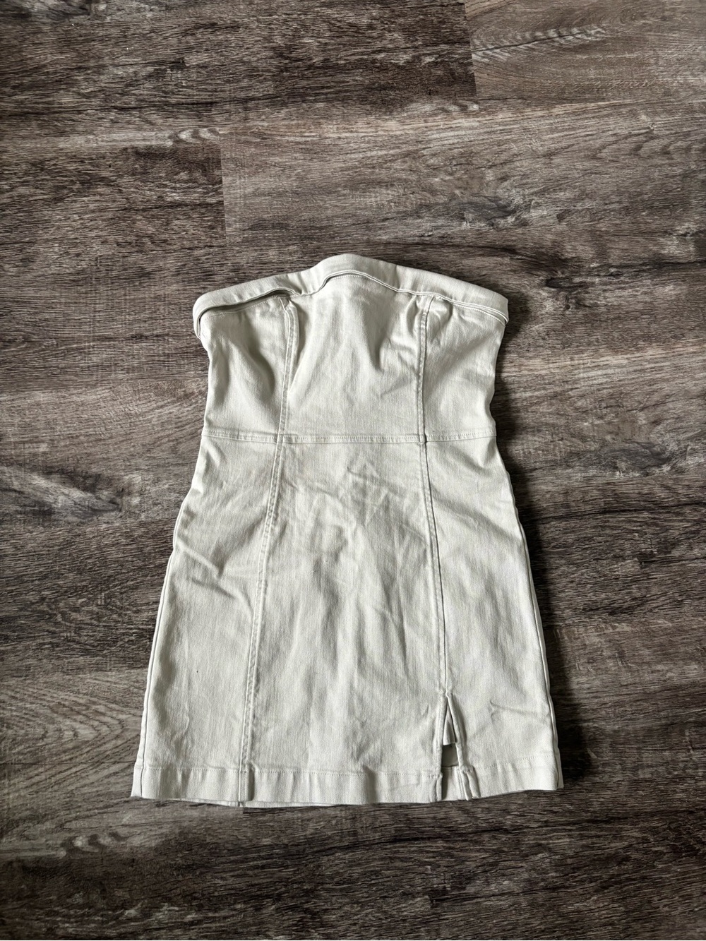 NWT American Eagle Strapless Cream Denim Mini Dress